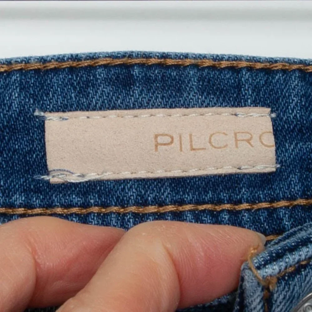 Anthropologie Pilcro‎ Slim Boyfriend Crop Denim Jeans Bohemian Preppy Womens 26